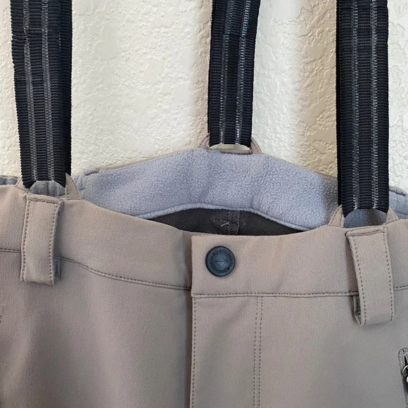Patagonia Womens Ski hiking Pants Size 8 beige khaki green‎ with suspenders - Picture 6 of 16